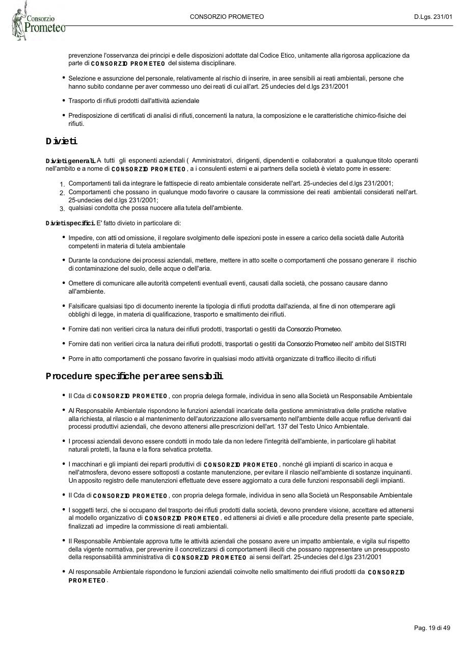 Modello Organizzativo — pagina 19