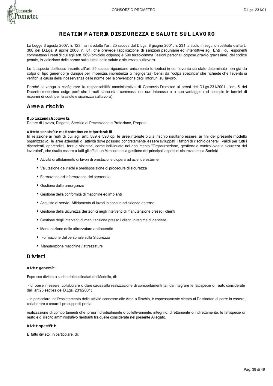 Modello Organizzativo — pagina 38