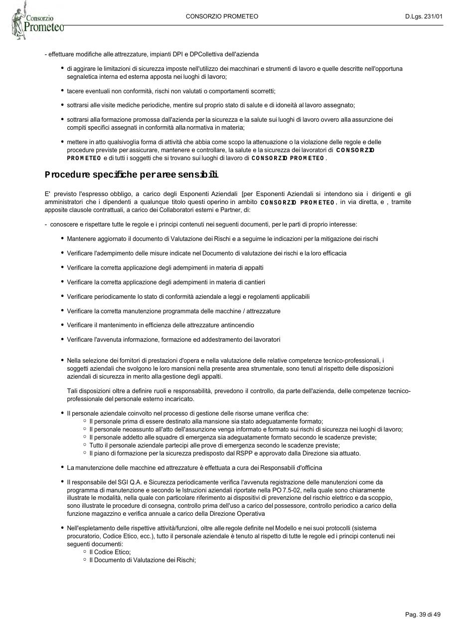Modello Organizzativo — pagina 39