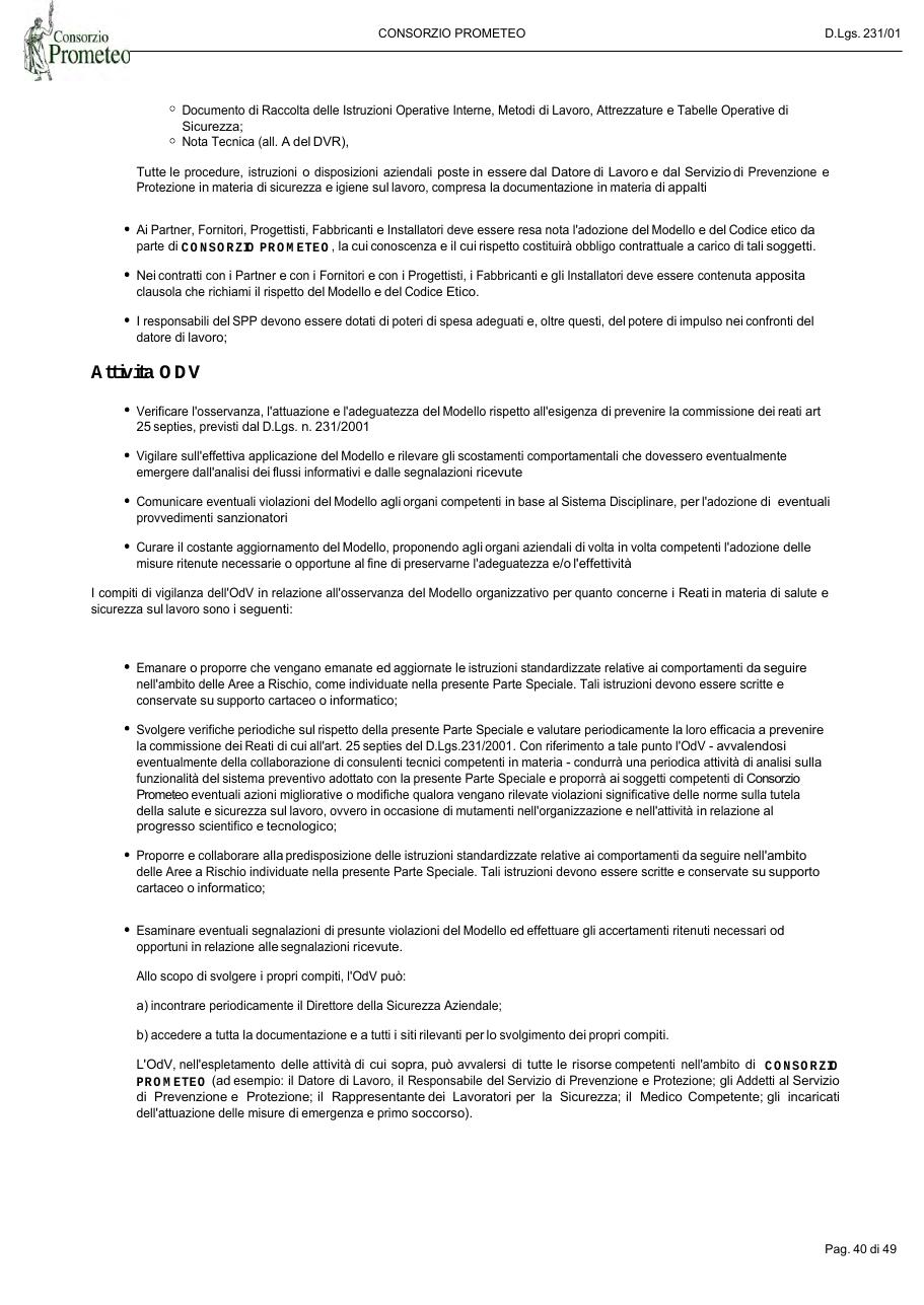 Modello Organizzativo — pagina 40