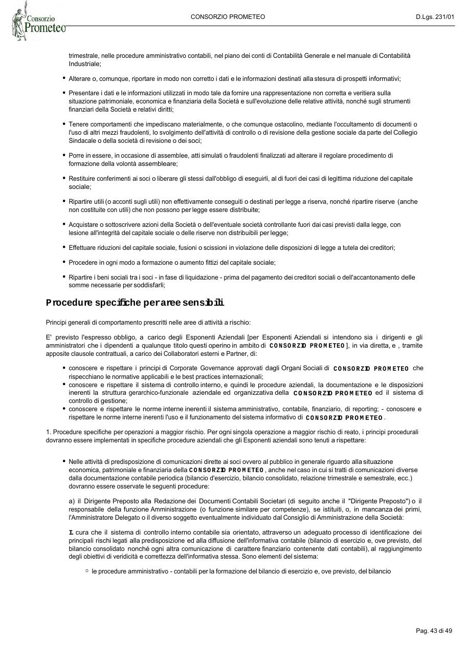 Modello Organizzativo — pagina 43