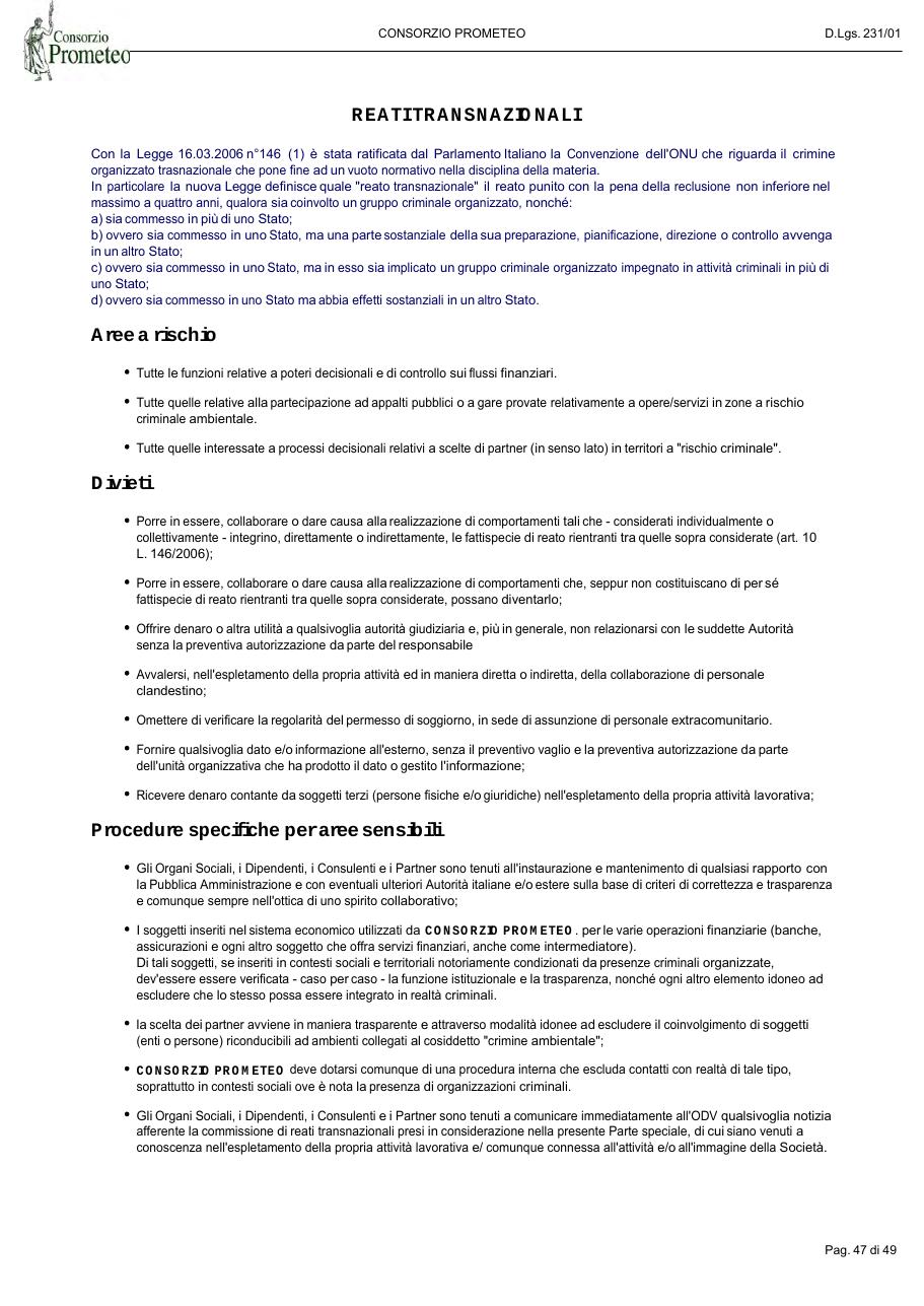 Modello Organizzativo — pagina 47