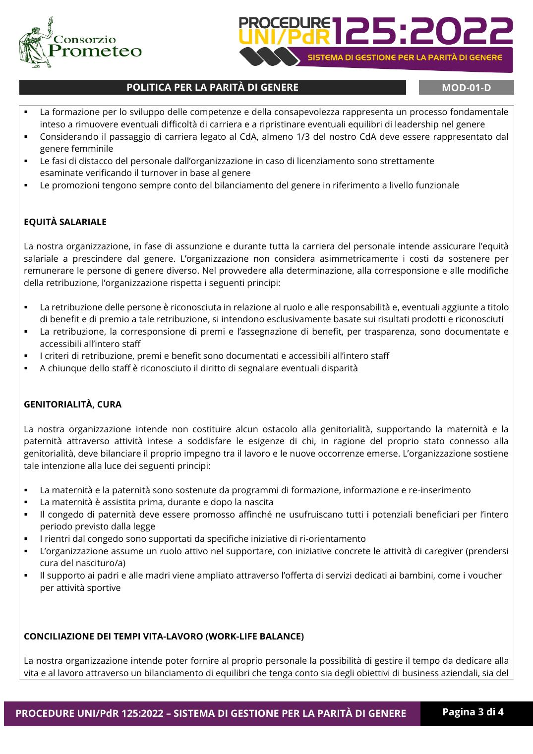 Politica per la Parità di Genere — pagina 3