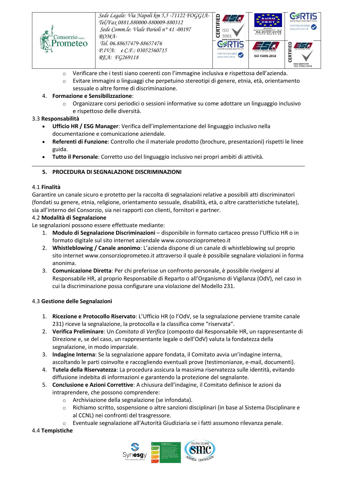 Procedura Linguaggio Inclusivo e Segnalazione Discriminazioni — pagina 2