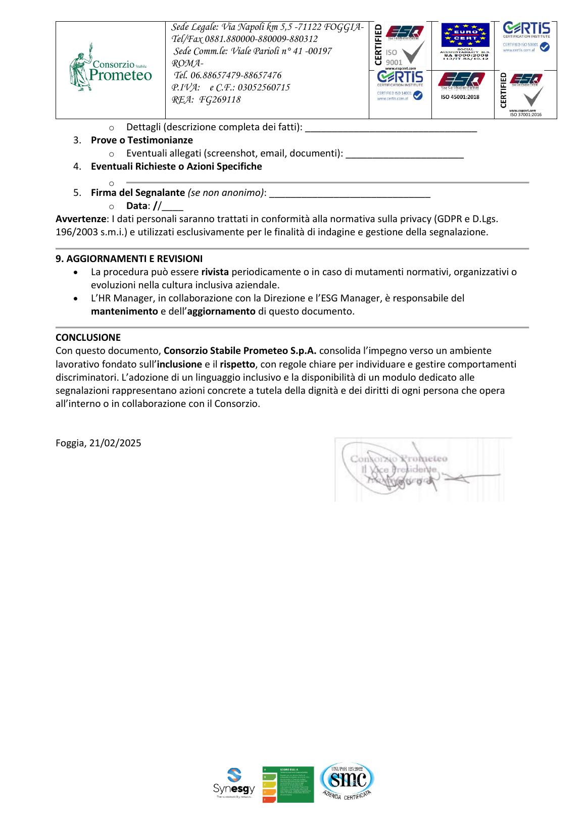 Procedura Linguaggio Inclusivo e Segnalazione Discriminazioni — pagina 4