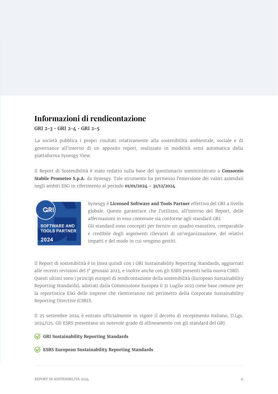Report di Sostenibilità 2024 — pagina 9