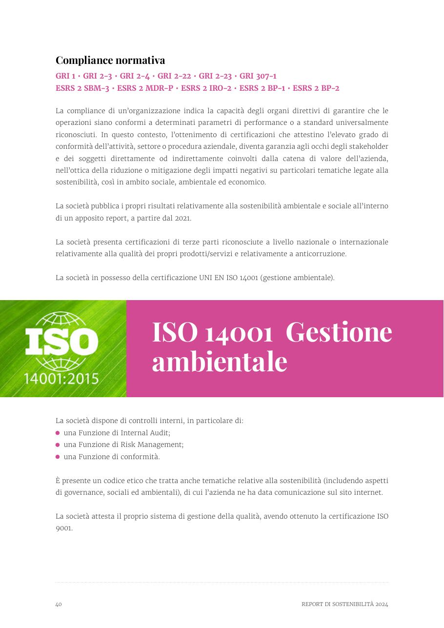 Report di Sostenibilità 2024 — pagina 40
